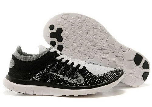 Nike Free Flyknit 4.0 Womens Shoes Black Gray White Uk